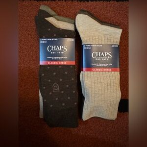 Chaps Classic Dress Dot Crew Socks & Chaps Classic Dress Ribbed Crew Socks 3pk